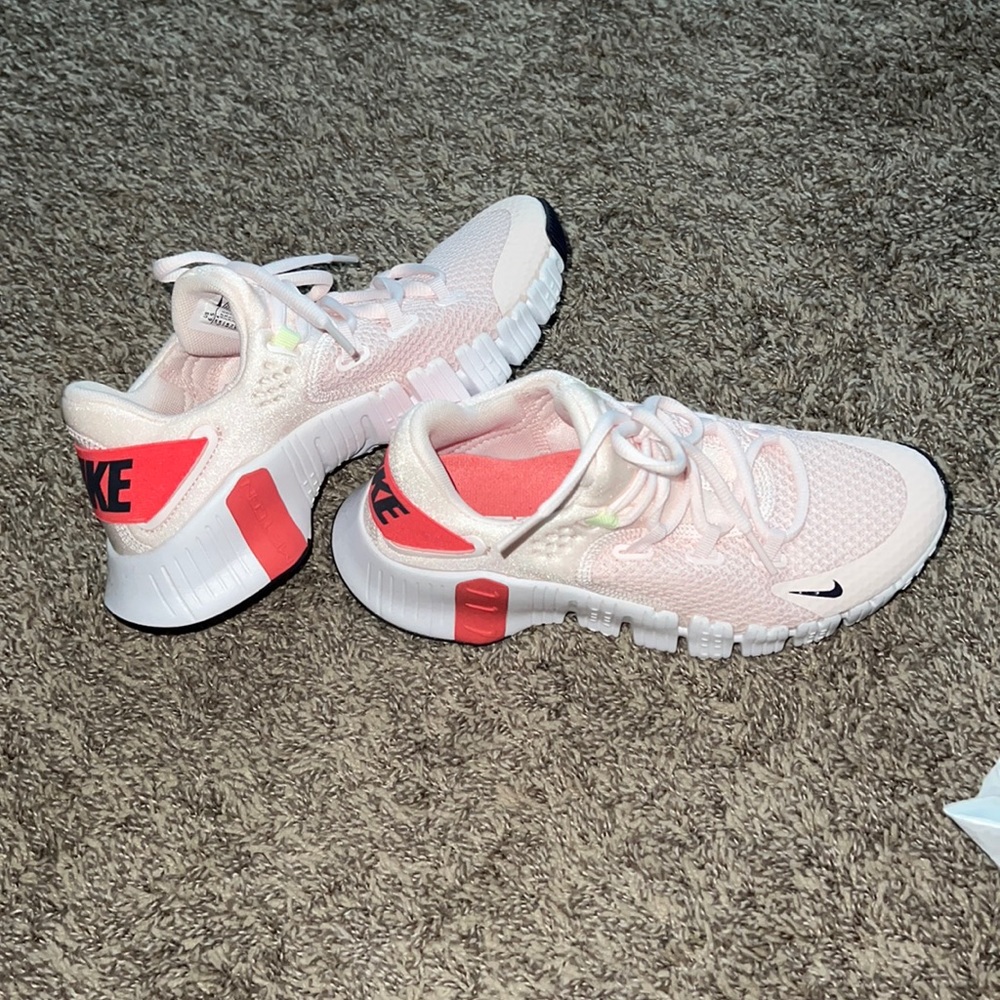 cute pink and red nikes